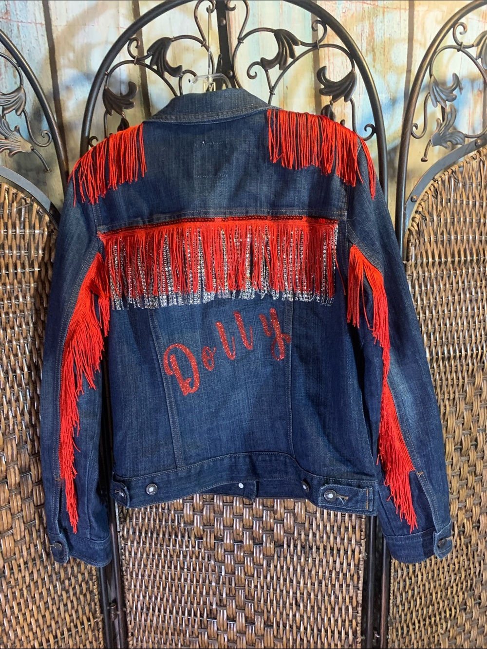 Handmade Dolly Parton Fringe Jacket Size L